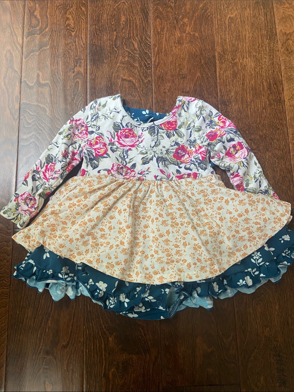 SweetHoney baby girl dress Cottagecore SZ 2T floral multicolor